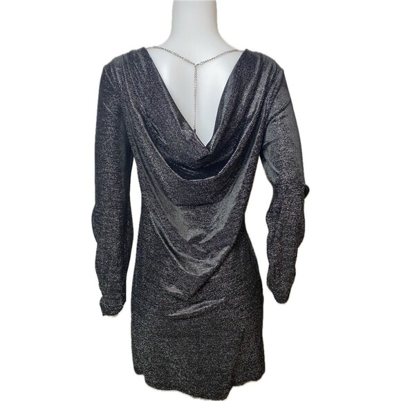 F. Michael Kors Dress XL Black Silver Long Sleeve Round Neck. NWT $125 - Picture 1 of 10